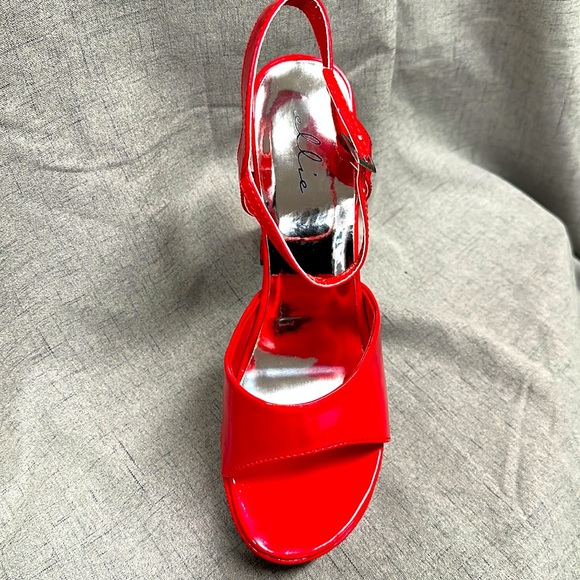 Ellie Red Platform Heeled Sandal Size 10 - Picture 4 of 7
